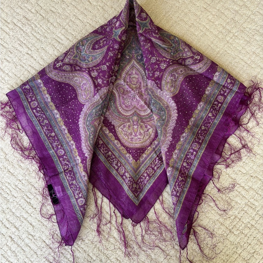 NWOT Jendi Elegant Purple Paisley Scarf